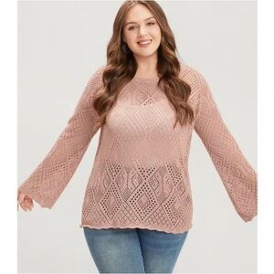 Bloomchic Solid Knit Bell Sleeve